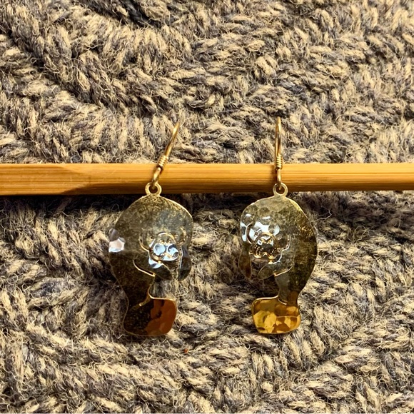 Adorable manatee earrings, real gold - Picture 2 of 4